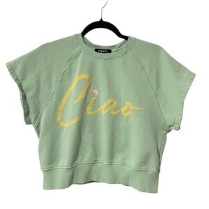 Ciao Sage Creen Crop Crewneck Sweatshirt
